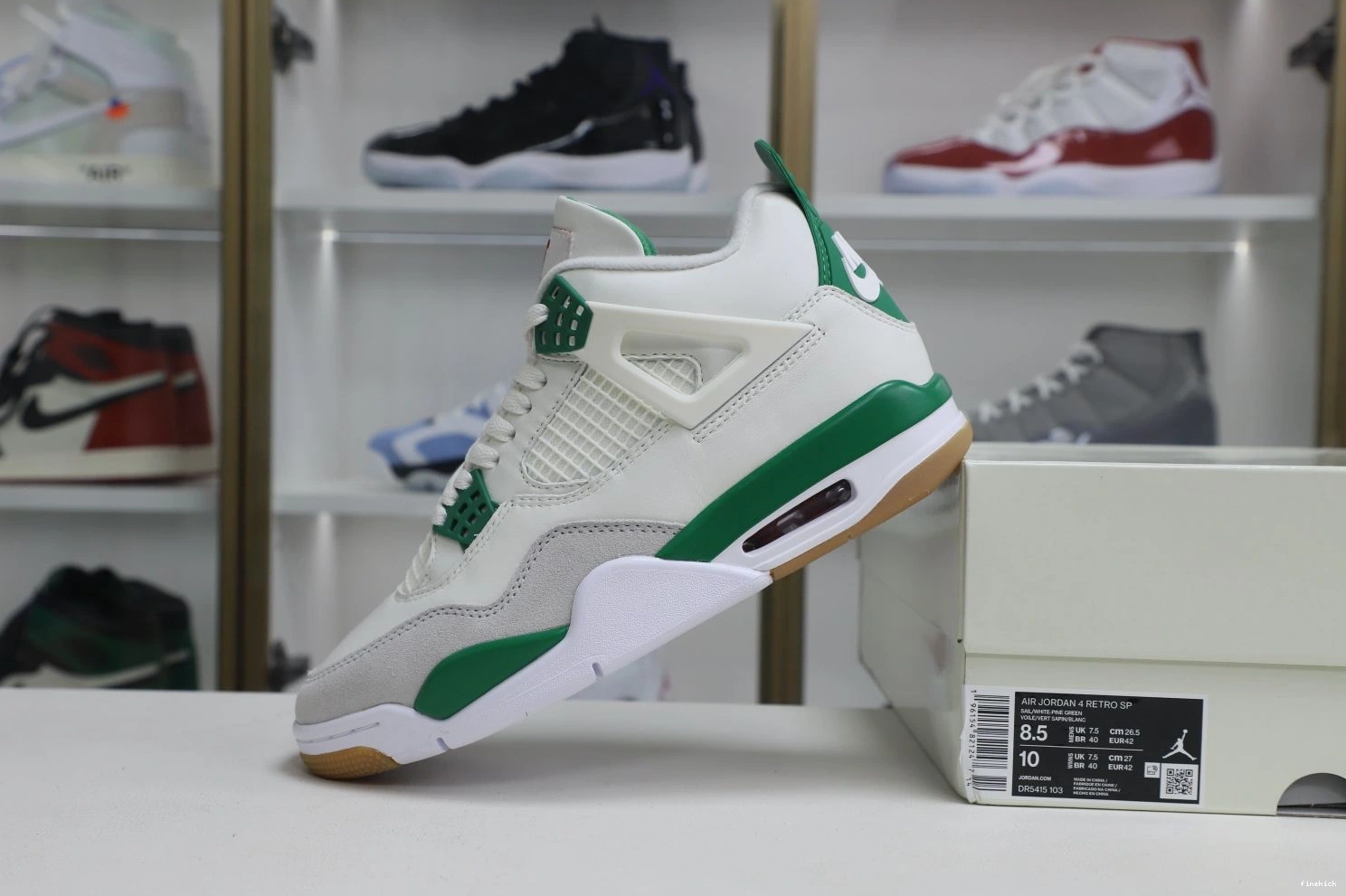 SB AIR RETRO GREEN' 'PINE JORDAN NIKE 4 X 0801